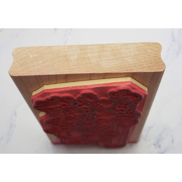 Cute Bunny's Armed with Love DOTS Wood Mounted Rubber Stamp U107 - Picture 5 of 7